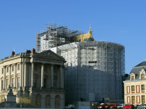 Démontage-de-l'échafaudage-après-restauration