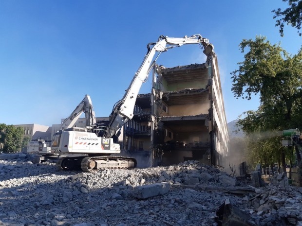 Chantier démolition Lycée Mounier, Grenoble