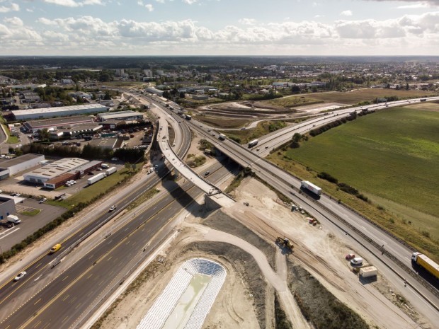 Travaux sur l'ouvrage "saut-de-mouton" au nord d'Orléans