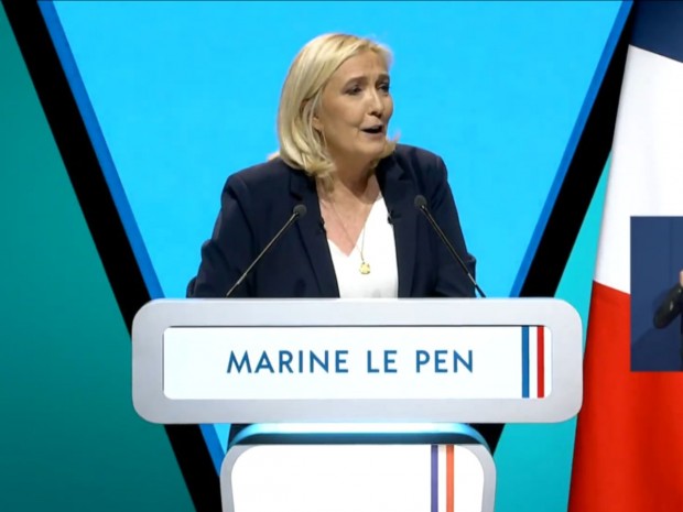 Marine Le Pen en meeting, le 5 février 2022. 