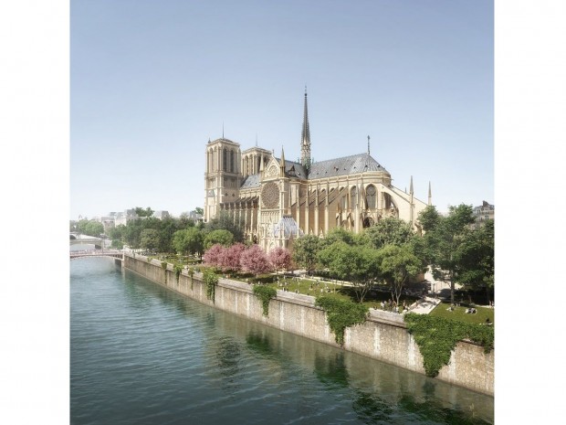 Vue sur le parc des berges