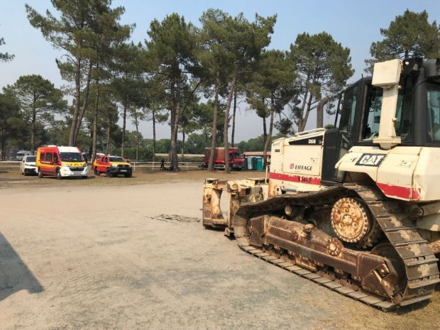 Incendie Gironde engins Eiffage Route