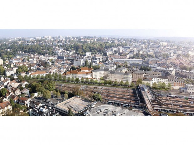 Vue aérienne Cour des marchandises, Pontoise