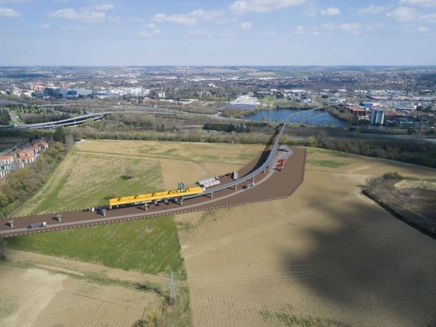 Vue viaduc ligne B métro Toulouse