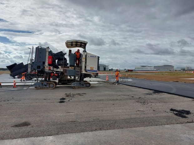 Première phase de travaux piste 1 de Roissy - Charles-de-Gaulle