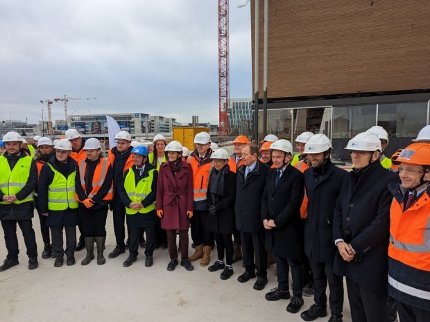 Chantier du centre aquatique olympique (Saint-Denis), janvier 2023