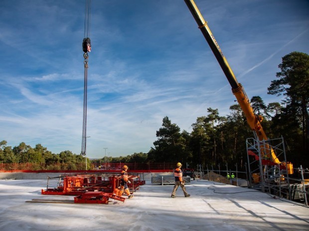 Travaux sur l'écopont d'Ermenonville, sur l'autoroute A1