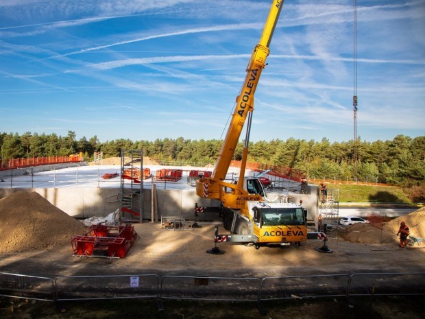 Travaux sur l'écopont d'Ermenonville, sur l'autoroute A1