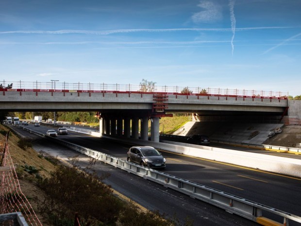 Travaux sur l'écopont d'Ermenonville, sur l'autoroute A1