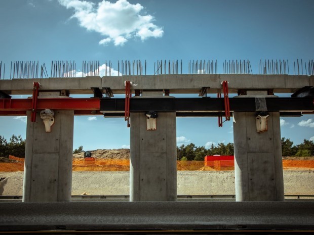 Travaux sur l'écopont d'Ermenonville, sur l'autoroute A1