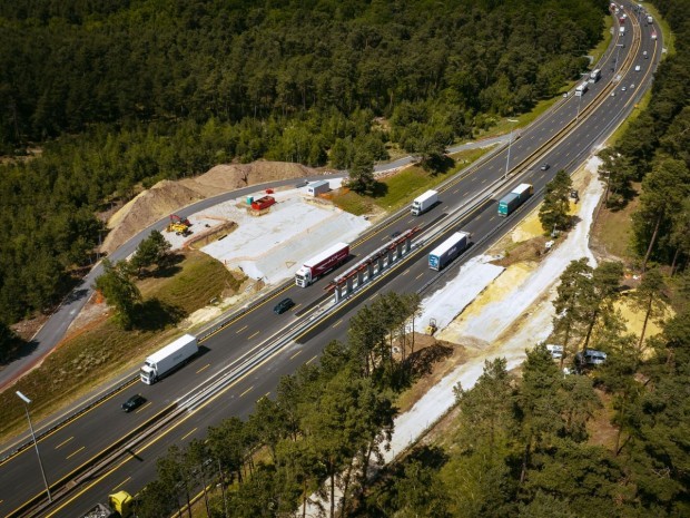 Travaux sur l'écopont d'Ermenonville, sur l'autoroute A1