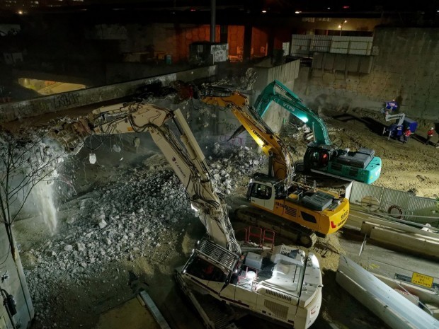 Chantier échangeur Pleyel