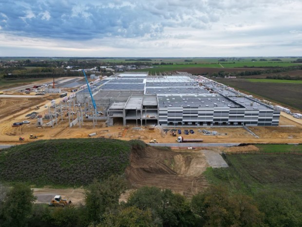 Chantier plateforme logistique Lidl, à Ablis