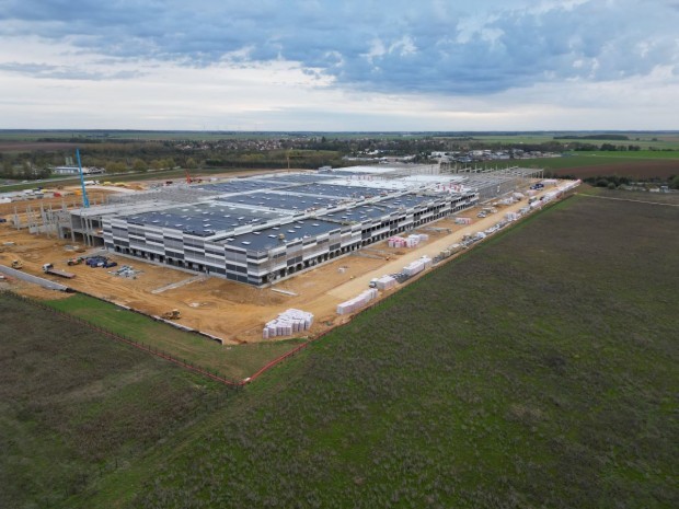 Chantier plateforme logistique Lidl, à Ablis