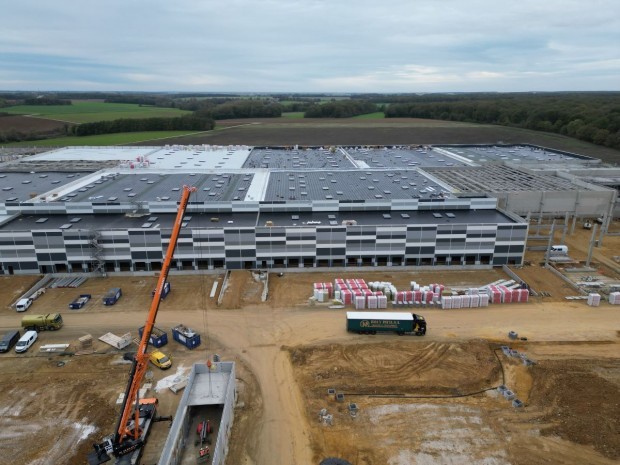 Chantier plateforme logistique Lidl, à Ablis