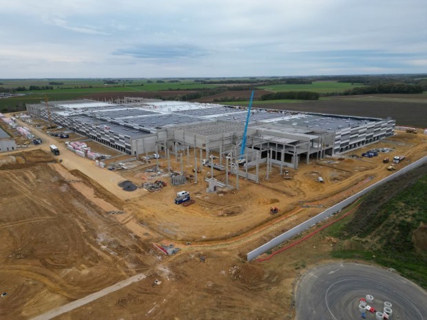 Chantier plateforme logistique Lidl, à Ablis