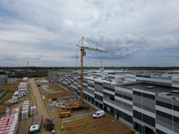 Chantier plateforme logistique Lidl, à Ablis