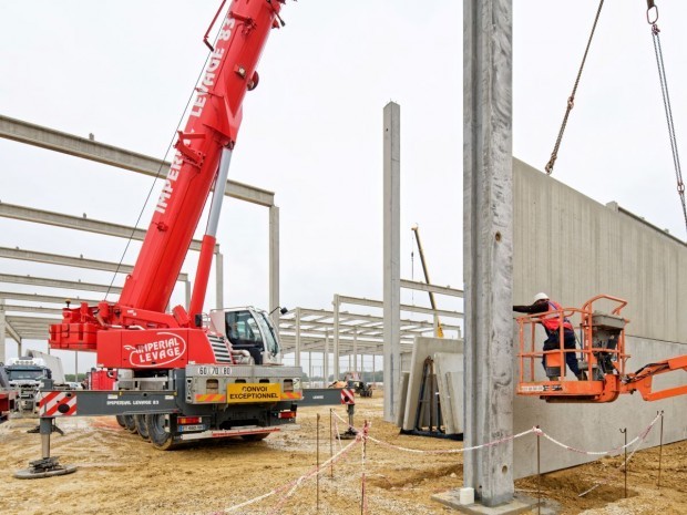 Chantier plateforme logistique Lidl, à Ablis