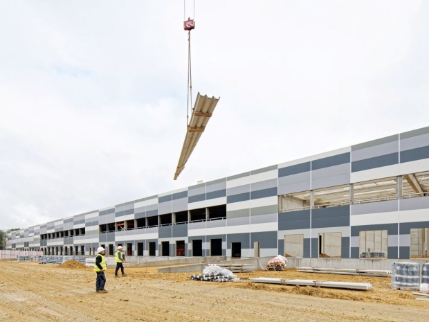 Chantier plateforme logistique Lidl, à Ablis