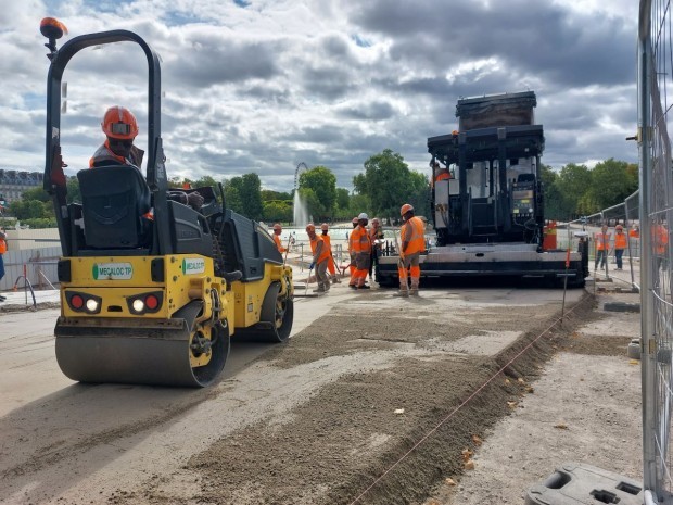 Travaux Colas Tuileries rampes Fer-à-cheval