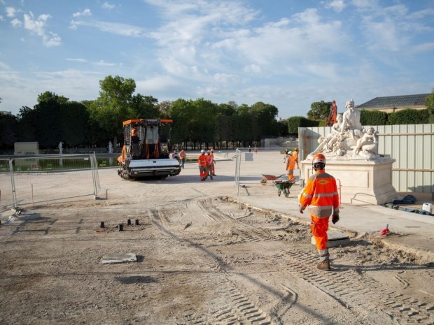 Travaux Colas Tuileries rampes Fer-à-cheval