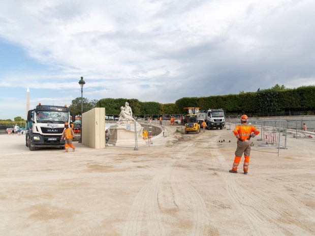 Travaux Colas Tuileries rampes Fer-à-cheval