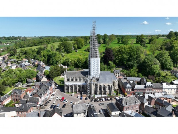 Chantier rénovation collégiale Notre-Dame-d'Auffay