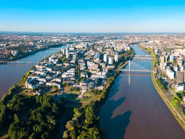 Vue aérienne de la ville de Nantes