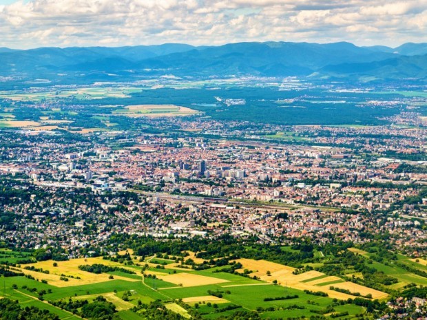 Vue aérienne de Mulhouse