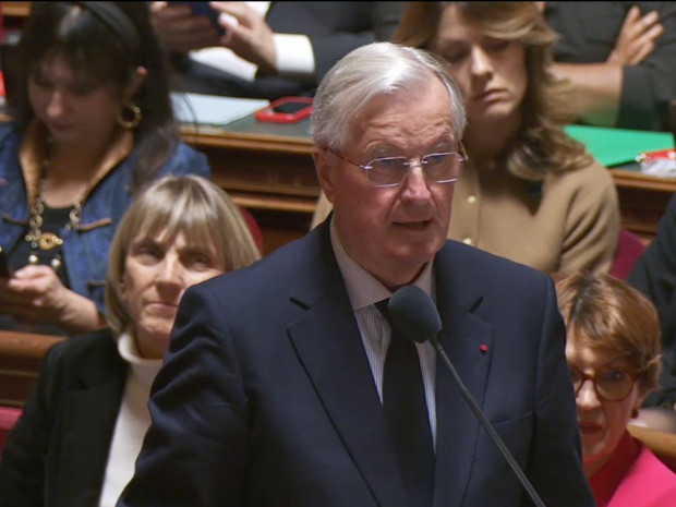 Michel Barnier lors des questions au gouvernement au sénat le mercredi 20 novembre 2024