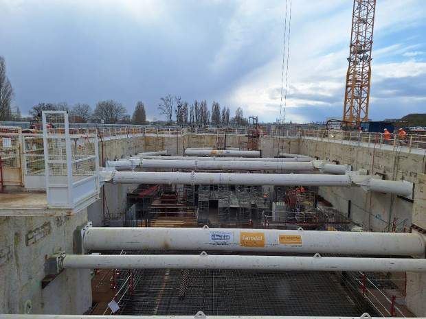 Chantier en cours de la gare de Satory, début 2025