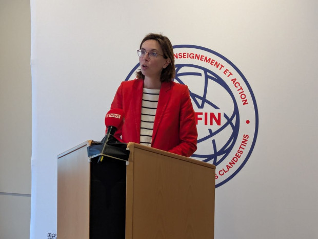 Amélie de Montchalin, ministre chargée des Comptes publics, le 12 mai 2025 dans les locaux de Tracfin.