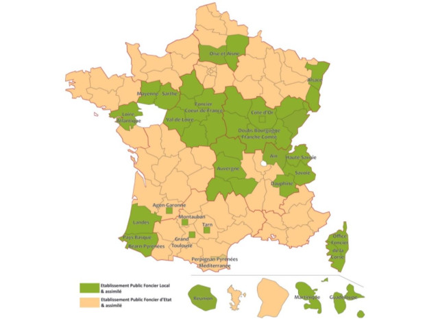 Association établissements publics fonciers locaux EPFL carte