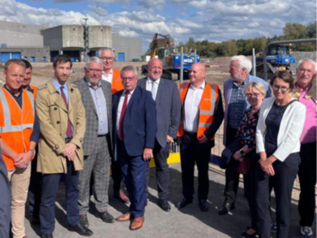 Première pierre de la station d'épuration Wattrelos-Leers