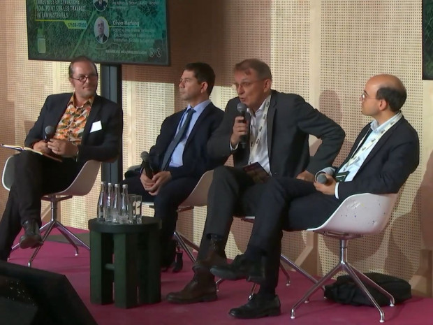 Conférence sur la sécurité incendie dans les immeubles bois, en septembre 2025, au Sibca, à Paris. 