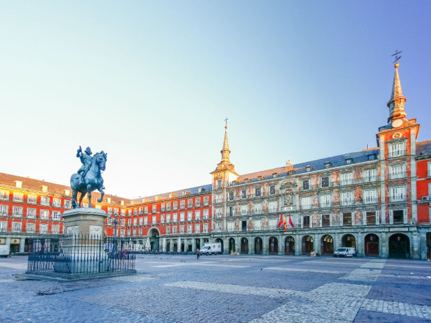 La plaza Mayor de Madrid. 
