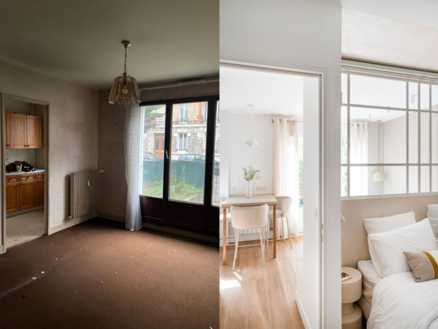 Avant/après d'un appartement en rez-de-chaussée