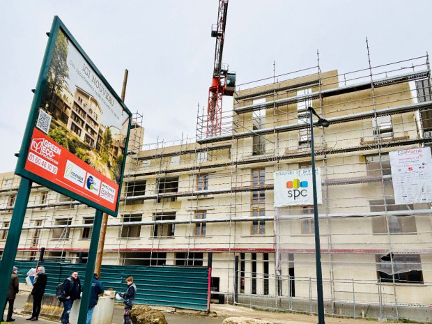 Chantier de construction de logements sociaux en val de Marne