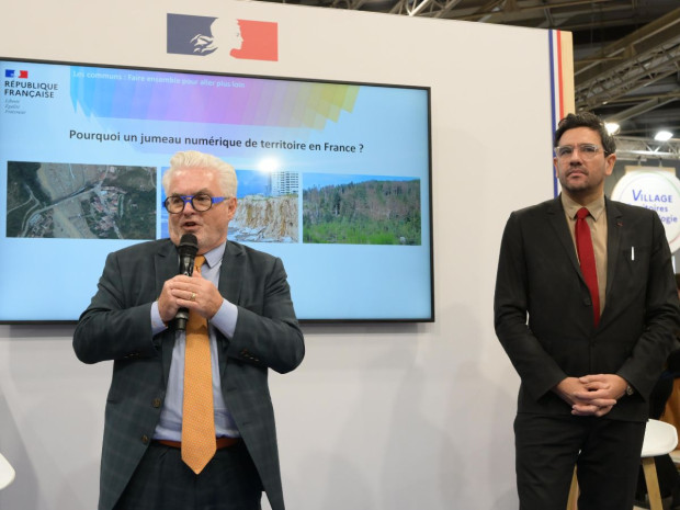 Pascal Berteaud (Cerema) et Sébastien Soriano (IGN)