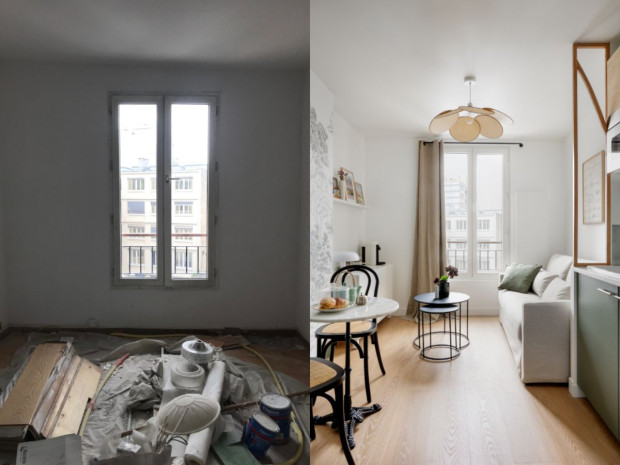 Photo avant et après de l'appartement