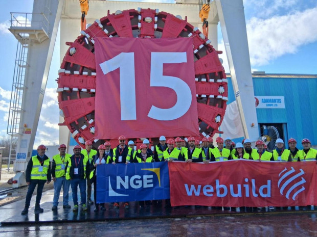 Le tunnelier d'une partie de la ligne 15.