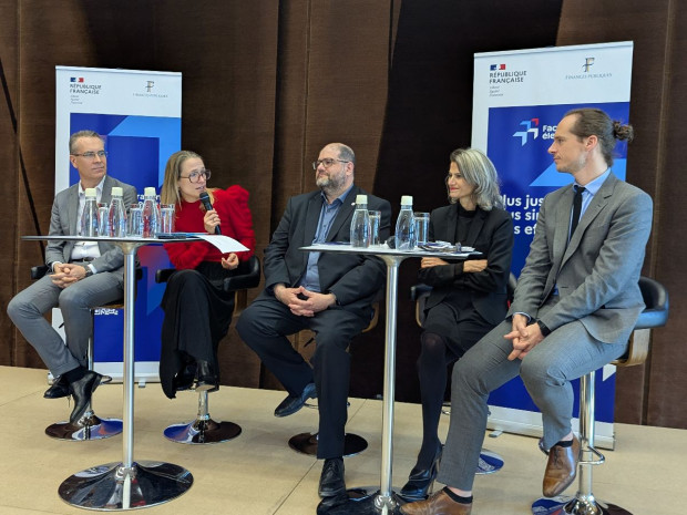 Conf&eacute;rence de presse facturation &eacute;lectronique &agrave; Bercy, le 25 f&eacute;vrier 2026.