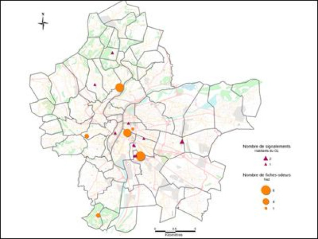 Carte odeurs lyon
