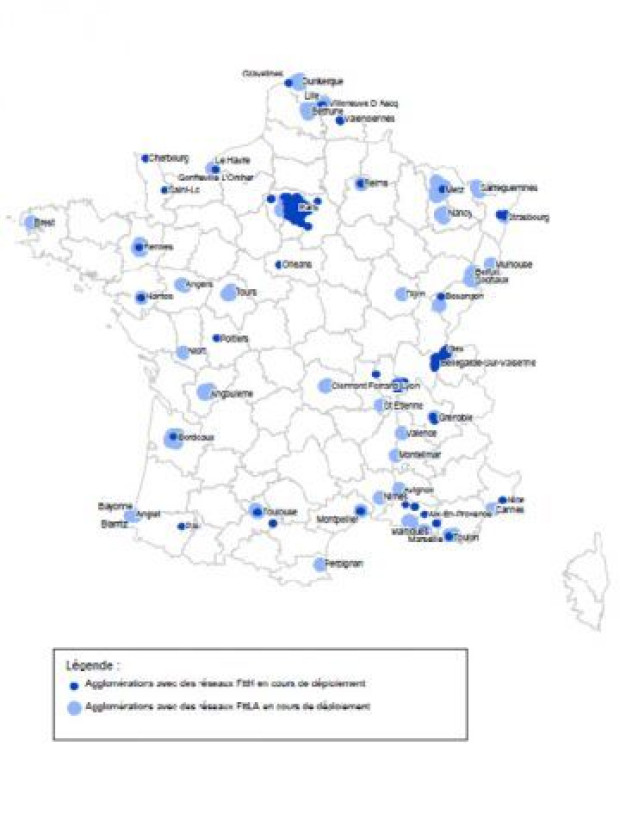Carte d&eacute;ploiement fibre 