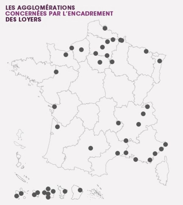 Carte encadrant les loyers 
