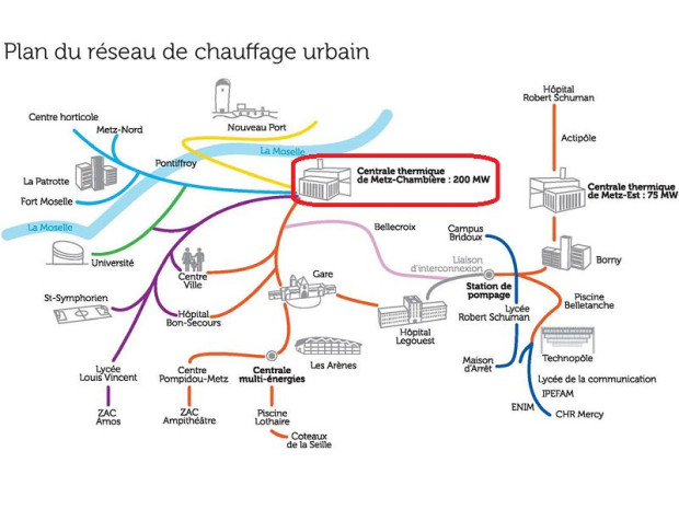 Plan r&eacute;seau chaleur Metz
