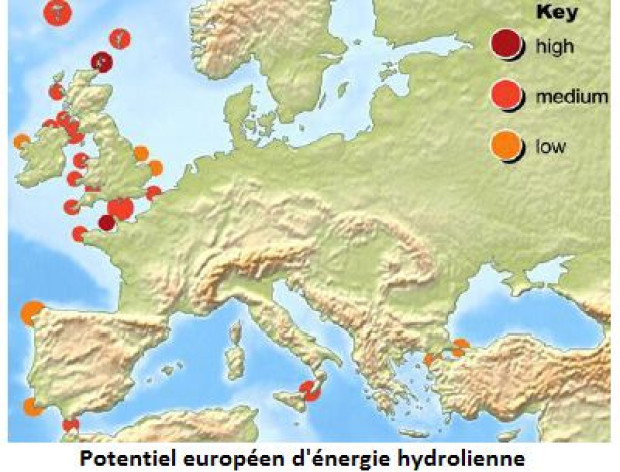 Potentiel hydrolien europ&eacute;en