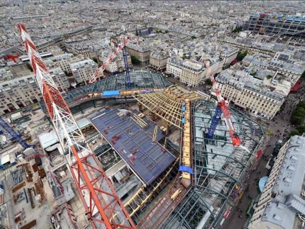 Canop&eacute;e des Halles chantier en octobre 2013