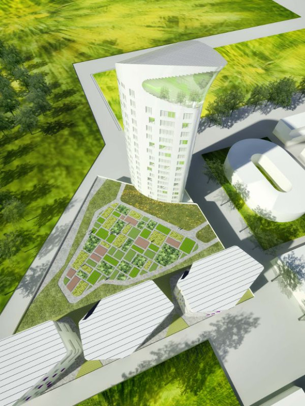 Tour  Elithis au sein de l\'&eacute;co-quartier Arsenal &agrave; Dijon