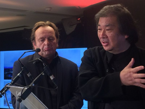 Projet de La Seine Musicale sur l\'Ile Seguin &agrave; Boulogne-Billancourt (Hauts-de-Seine) con&ccedil;u par l\'architecte japonais Shigeru Ban associ&eacute; &agrave; Jean de Gastines